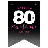 Bannière À Fanions Fille moderne rose 80 et stupéfiant (Premier drapeau)