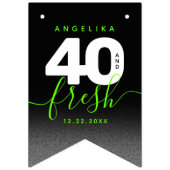 Bannière À Fanions Fille moderne vert brillant 40 et frais (Premier drapeau)