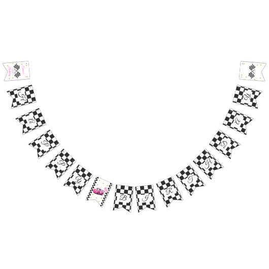 Bannière À Fanions Fille Racing fête d'anniversaire | Fast One & Two (Tout)