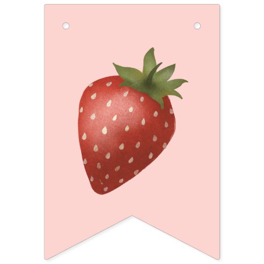 Bannière À Fanions Filles mignonne Berry rose Premier anniversaire (Premier drapeau)