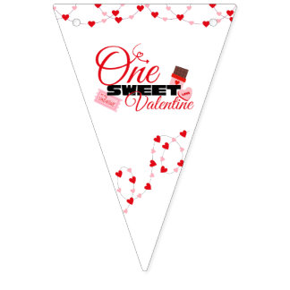 Bannière À Fanions First Birthday Valentine’s Day Banner