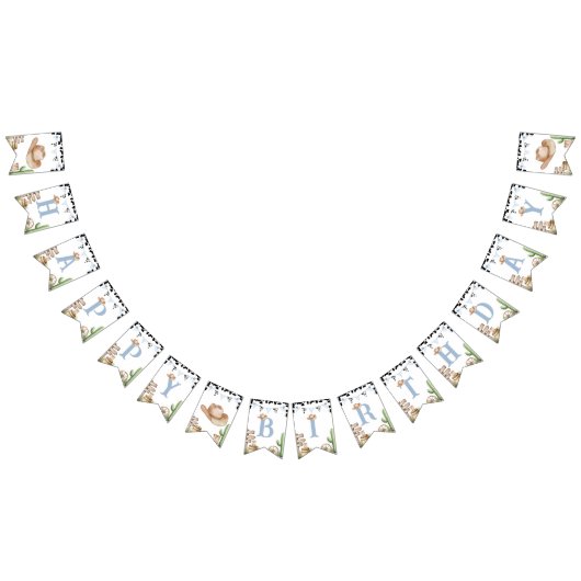 Bannière À Fanions First Rodeo Birthday Bunting Banner Decor (Tout)