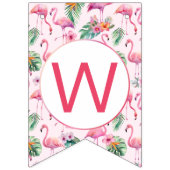 Bannière À Fanions Flamant rose Baby shower rose Tropical Accueil (Troisième drapeau)