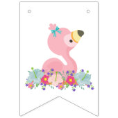 Bannière À Fanions Flamant rose bébé Joyeux anniversaire (Premier drapeau)