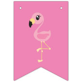 Bannière À Fanions Flamant rose rose mignonne Joyeux 1er anniversaire (Deuxième drapeau)