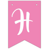 Bannière À Fanions Flamant rose rose mignonne Joyeux 1er anniversaire (Deuxième drapeau)