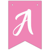 Bannière À Fanions Flamant rose rose mignonne Joyeux 1er anniversaire (Troisième drapeau)