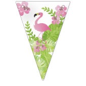 Bannière À Fanions Flamant rose rose tropical fête d'anniversaire (Deuxième drapeau)