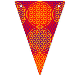 Bannière À Fanions Fleur de vie - motif de timbre - rose orange