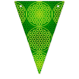 Bannière À Fanions Fleur de vie - motif de timbre - vert