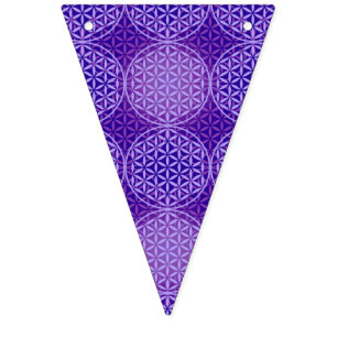 Bannière À Fanions Fleur de vie - motif de timbre - violet