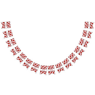 Bannière À Fanions Fleur géométrique rouge et or