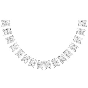 Bannière À Fanions Fleur sauvage monochrome