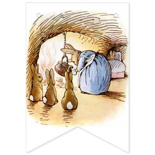 Bannière À Fanions Fleur sauvage Peter le lapin Grotte d'anniversaire (Troisième drapeau)