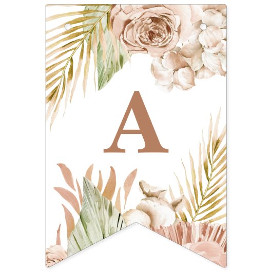 Bannière À Fanions Fleur séchée Tropicale Boho Pampas (Seizième drapeau)