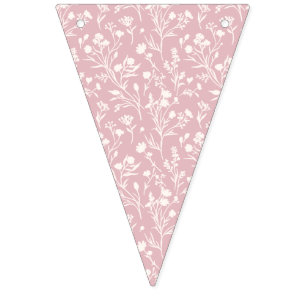 Bannière À Fanions Fleurs bruissantes Neutre - Rose apaisé