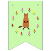 Bannière À Fanions Fleurs de marmotte et de tulipe sur mesure (Premier drapeau)