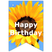 Bannière À Fanions Fleurs de soleil jaunes sur le ciel bleu - Joyeux  (Premier drapeau)