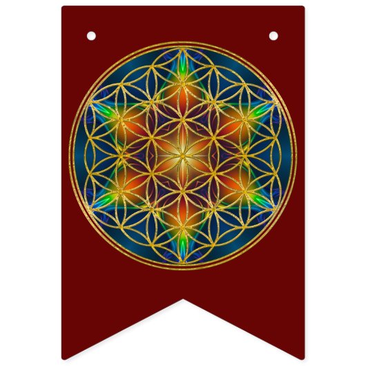 Bannière À Fanions FLEURS DE VIE - Fleur fractale 1 (Troisième drapeau)