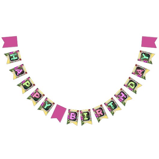 Bannière À Fanions Fleurs et champignons (Tout)