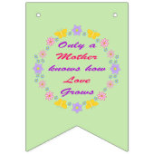 Bannière À Fanions Fleurs et papillons de la Fête des mères (Troisième drapeau)