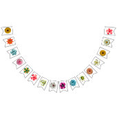 Bannière À Fanions Fleurs MOD Rétro Printemps Été Jardin Mariage (Tout)