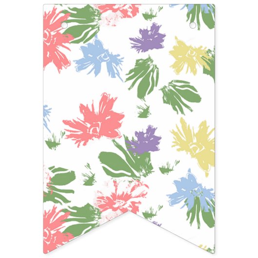 Bannière À Fanions Fleurs Pastel dansantes (Premier drapeau)