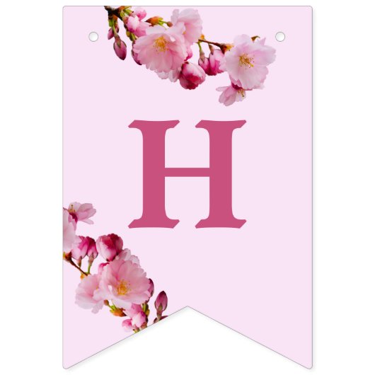 Bannière À Fanions Fleurs printanières en fleurs de cerisier rose Joy (Deuxième drapeau)