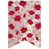 Bannière À Fanions Fleurs roses et rouges - Floral (Troisième drapeau)