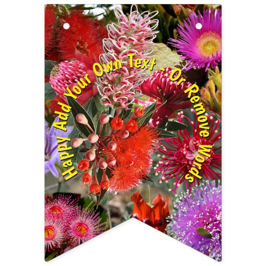 Bannière À Fanions Fleurs sauvages indigènes australiennes (Troisième drapeau)