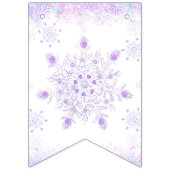 Bannière À Fanions flocon de neige violet clair et coeur étincelant (Deuxième drapeau)