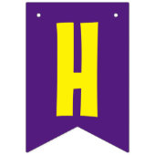 Bannière À Fanions Floral Joyeux Anniversaire Jaune & Violet (Deuxième drapeau)