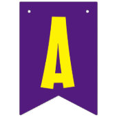 Bannière À Fanions Floral Joyeux Anniversaire Jaune & Violet (Troisième drapeau)