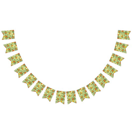 Bannière À Fanions Floral Mariage orange jaune (Tout)