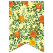 Bannière À Fanions Floral Mariage orange jaune (Premier drapeau)