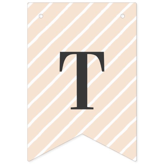 Bannière À Fanions Flore Vert Mariage Futur Mme Peach Beige (Premier drapeau)