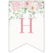 Bannière À Fanions Flores roses Hydrangea Anniversaire (Deuxième drapeau)