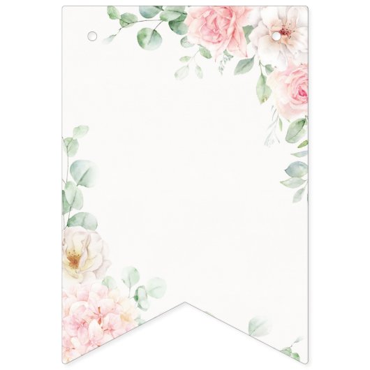 Bannière À Fanions Flores roses Hydrangea Anniversaire (Premier drapeau)