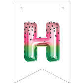 Bannière À Fanions Foil Balloon Lettres Melon Joyeux Anniversaire (Deuxième drapeau)