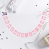 Bannière À Fanions Forever in Love Simple Mariage rose