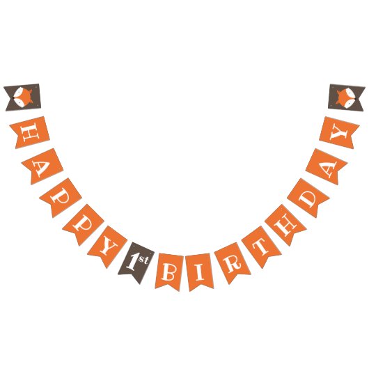 Bannière À Fanions Fox Woodland premier anniversaire (Tout)