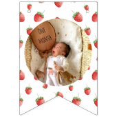 Bannière À Fanions Fraise Anniversaire 12 Mois Photo Jalon (Troisième drapeau)