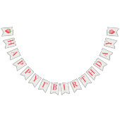 Bannière À Fanions Fraise d'aquarelle Berry Premier anniversaire (Tout)