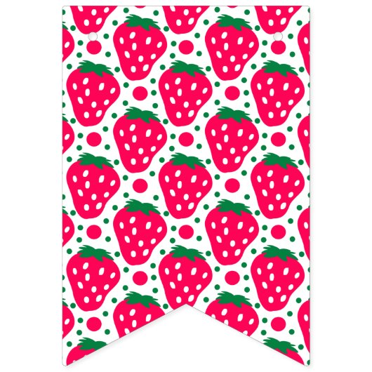 Bannière À Fanions Fraise Fille 1er anniversaire Jalons Photos (Premier drapeau)