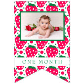 Bannière À Fanions Fraise Fille 1er anniversaire Jalons Photos (Troisième drapeau)