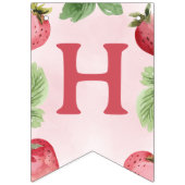 Bannière À Fanions Fraise rose mignonne Joyeux anniversaire (Deuxième drapeau)