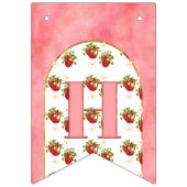 Bannière À Fanions Fraise rose rustique Joyeux Berry d'anniversaire p (Deuxième drapeau)