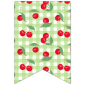 Bannière À Fanions Fruit rouge Fruit vert Feuilles Pastel Lumberjack (Troisième drapeau)