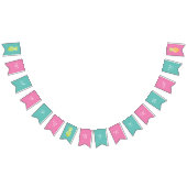 Bannière À Fanions Fruits d'ananas Rose Joyeux pavés d'anniversaire (Tout)