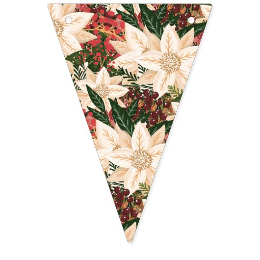 Bannière À Fanions Fun Noël Poinsettia Splendor (Deuxième drapeau)